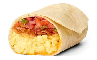 Applewood Smoked Bacon Scrambled Eggs Burrito