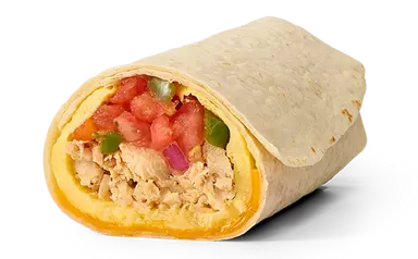 Chicken Cheesesteak Egg Omelet Burrito