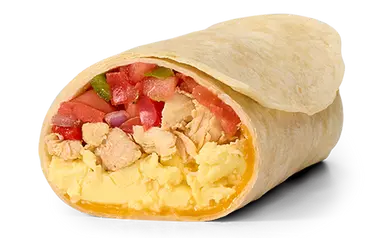 Chicken Cheesesteak Scrambled Eggs Burrito