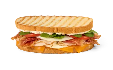 Egg White Cali Style Cheesy Turkey Bacon Panini
