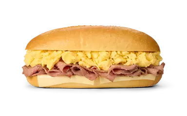 Roast Beef Scrambled Eggs Hoagie