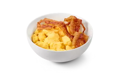 Scrambled Eggs with Applewood Smoked Bacon Bowl