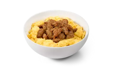 Scrambled Eggs with Sausage Bowl
