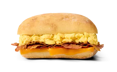 Egg and Applewood Smoked Bacon Ciabatta Sandwich