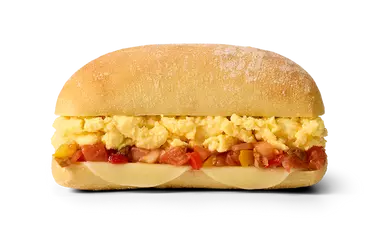 Egg and Cheesy Bruschetta Ciabatta Sandwich