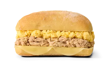 Egg and Pulled Pork Ciabatta Sandwich