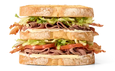 Roast Beef with Horseradish Sauce Club Sandwich
